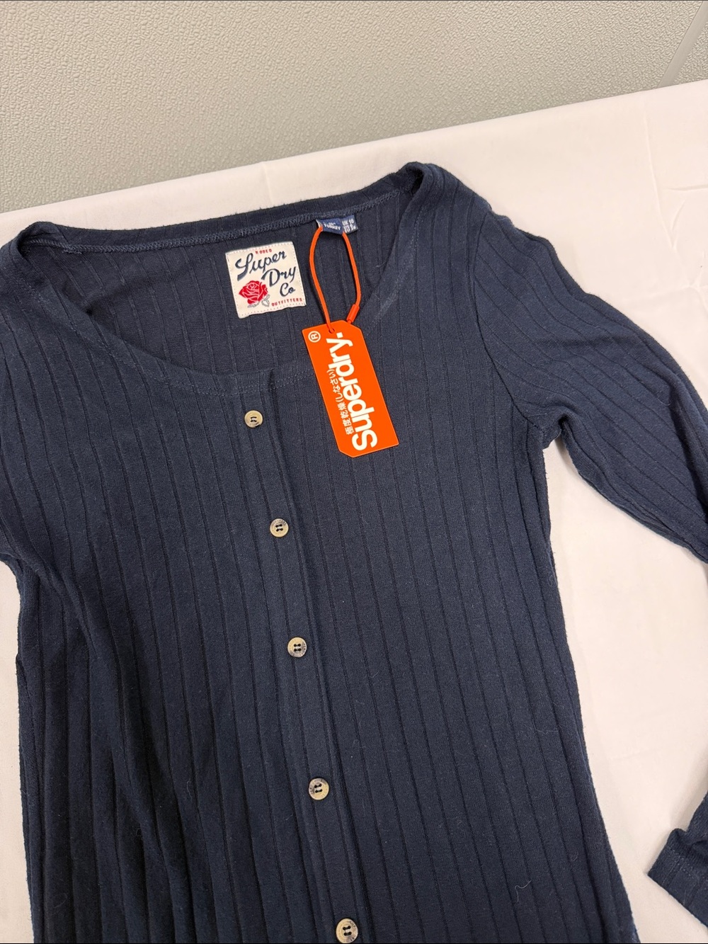 Superdry Button Down Ribbed Mini Dress